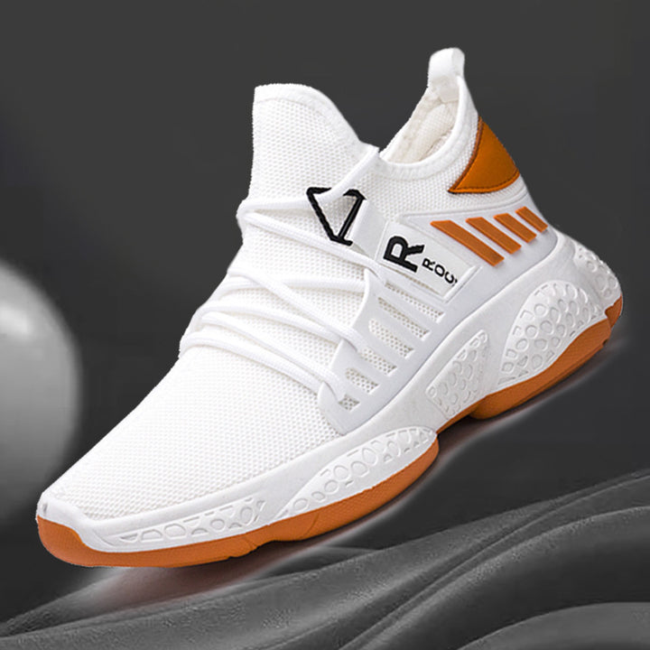 Herren Mesh-Sneaker mit dicker weisser Sohle