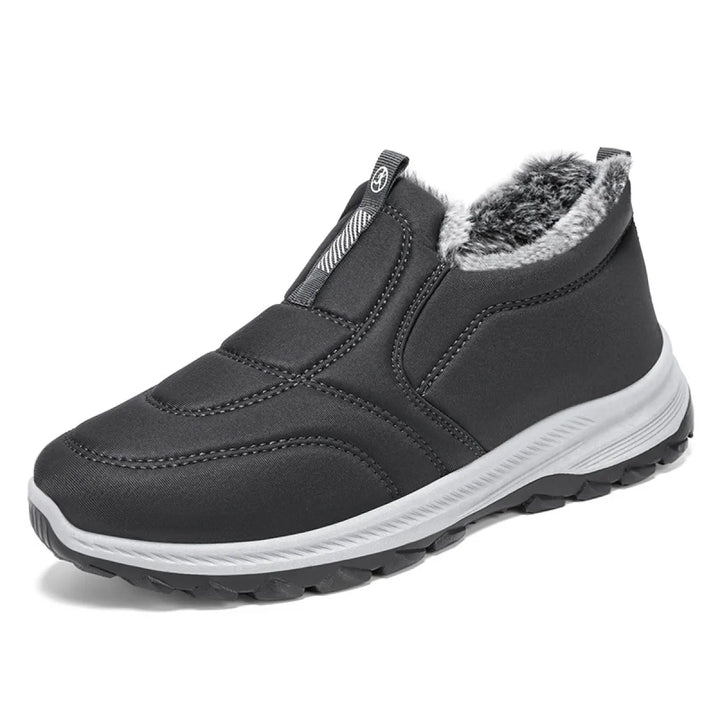 Damen Slip-On Winterschuhe mit Reißverschluss und Profilsohle