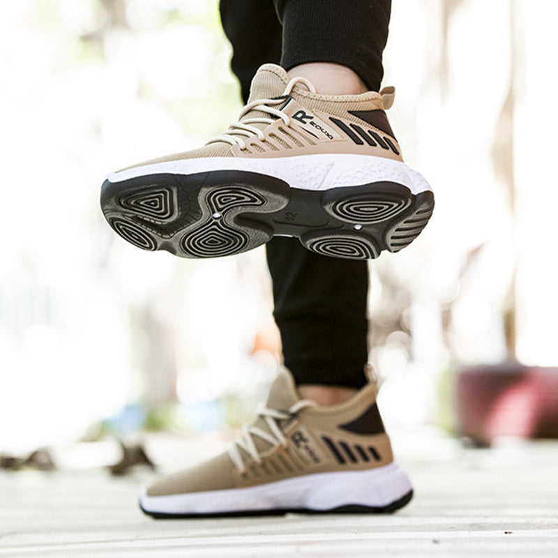 Herren Mesh-Sneaker mit dicker weisser Sohle