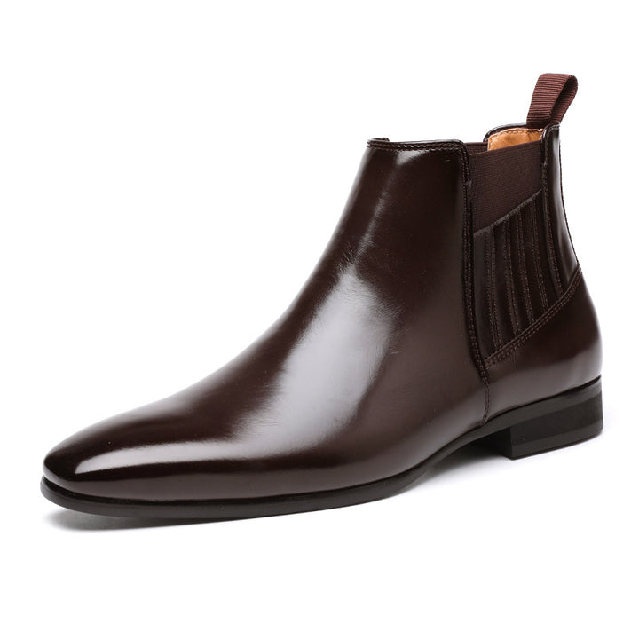 Glänzende Herren Chelsea Boots in Schwarz