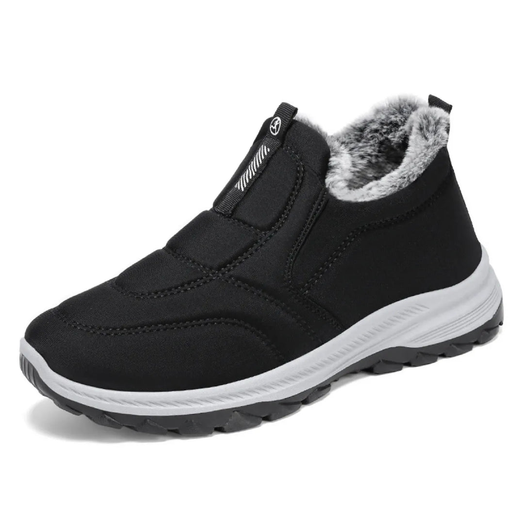 Damen Slip-On Winterschuhe mit Reißverschluss und Profilsohle
