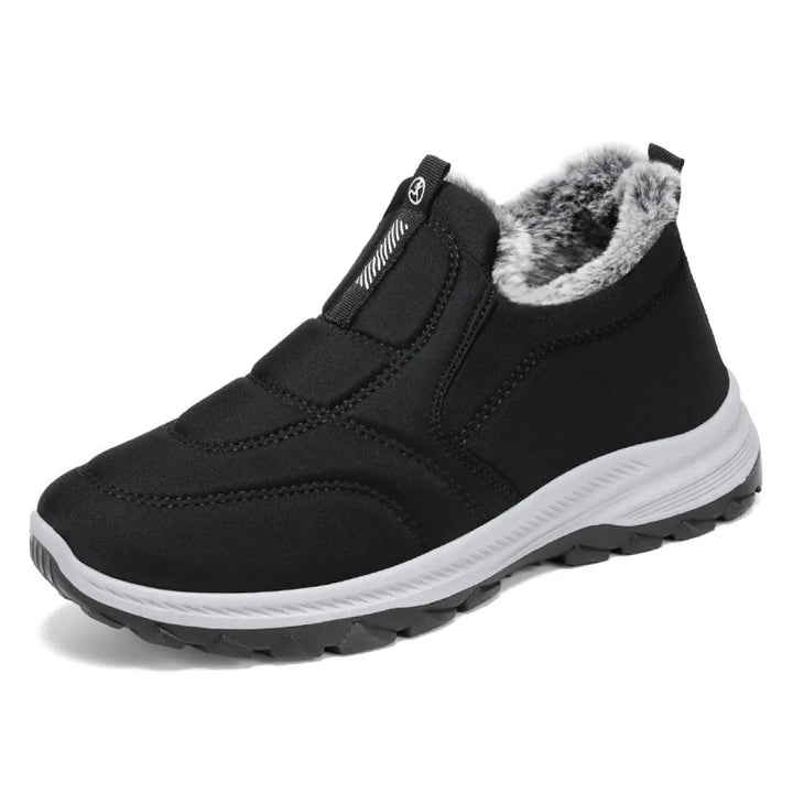 Damen Slip-On Winterschuhe mit Reißverschluss und Profilsohle