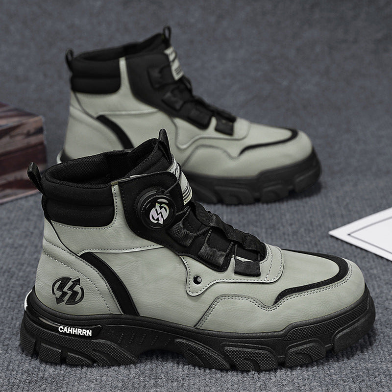Herren Rutschfeste Herren-Freizeitschuhe mit dickem Sohlenboden und hohem Schaft