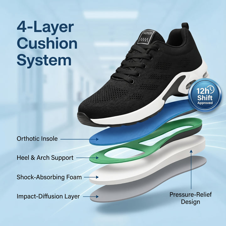 Orthora Pro — 12-Stunden-Schuh für ganztägige Linderung von Fuß-, Knie- und Rückenschmerzen