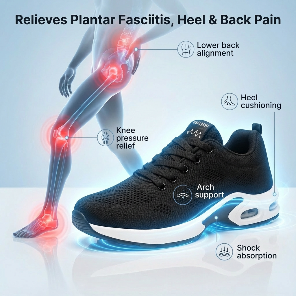 Orthora Pro – 12-Stunden-Schuh für ganztägige Fuß-, Knie- und Rückenschmerzlinderung