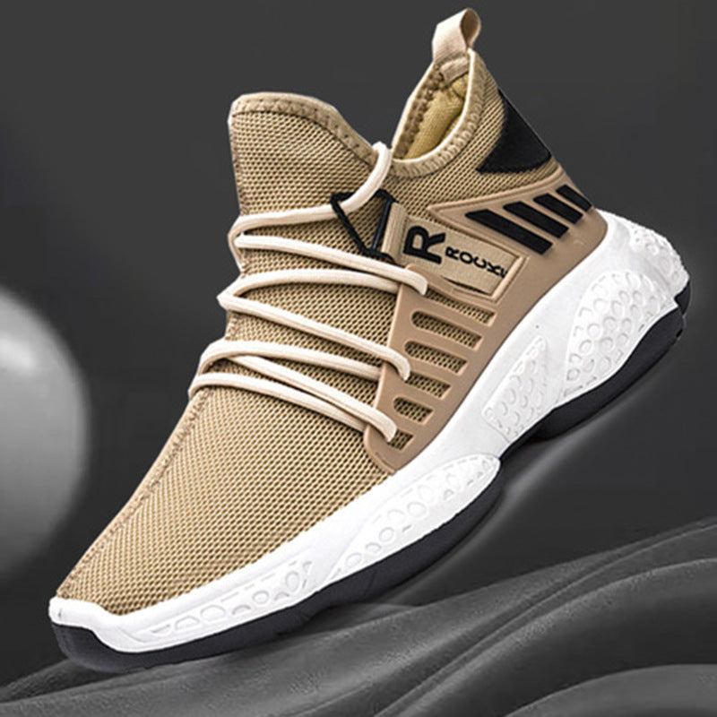Herren Mesh-Sneaker mit dicker weisser Sohle