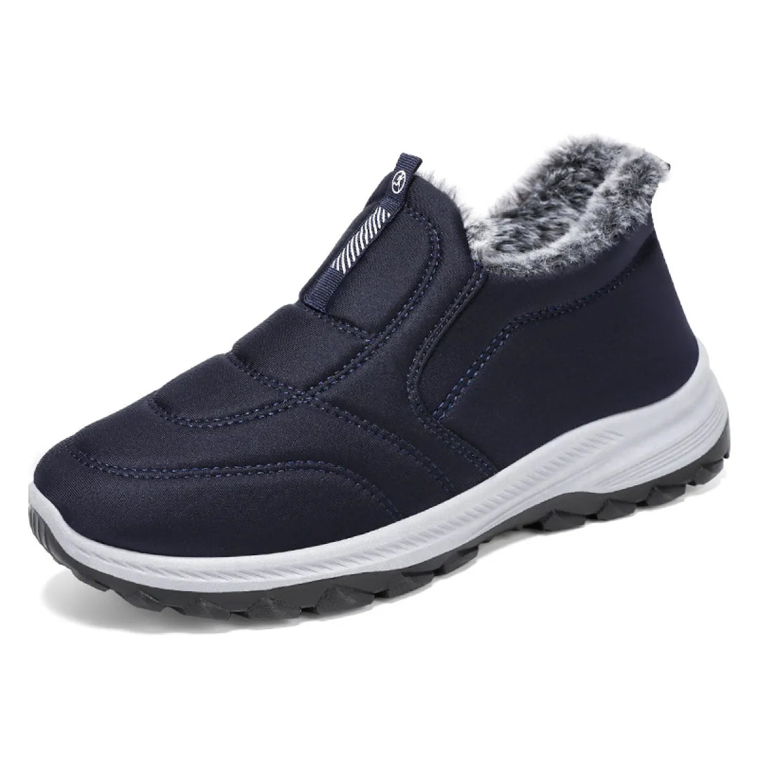 Damen Slip-On Winterschuhe mit Reißverschluss und Profilsohle