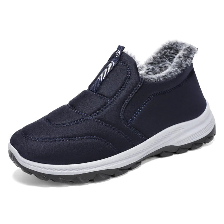 Damen Slip-On Winterschuhe mit Reißverschluss und Profilsohle