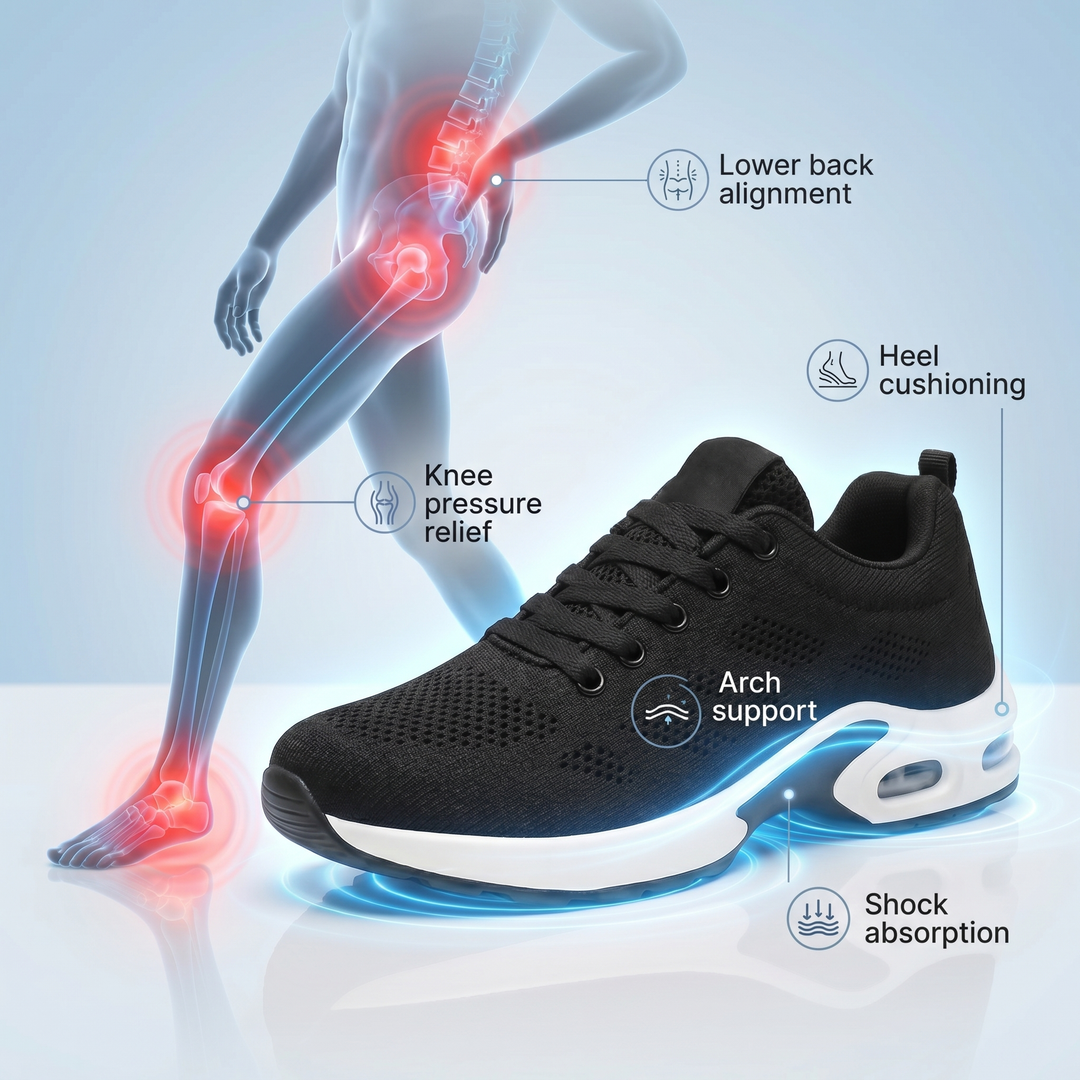 Orthora Pro — 12-Stunden-Schuh für ganztägige Fuß-, Knie- und Rückenschmerzlinderung